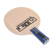 Raquette de ping-pong pour enfants, en bois de basswood de 5 couches, bleu, style penhold, courte poignée