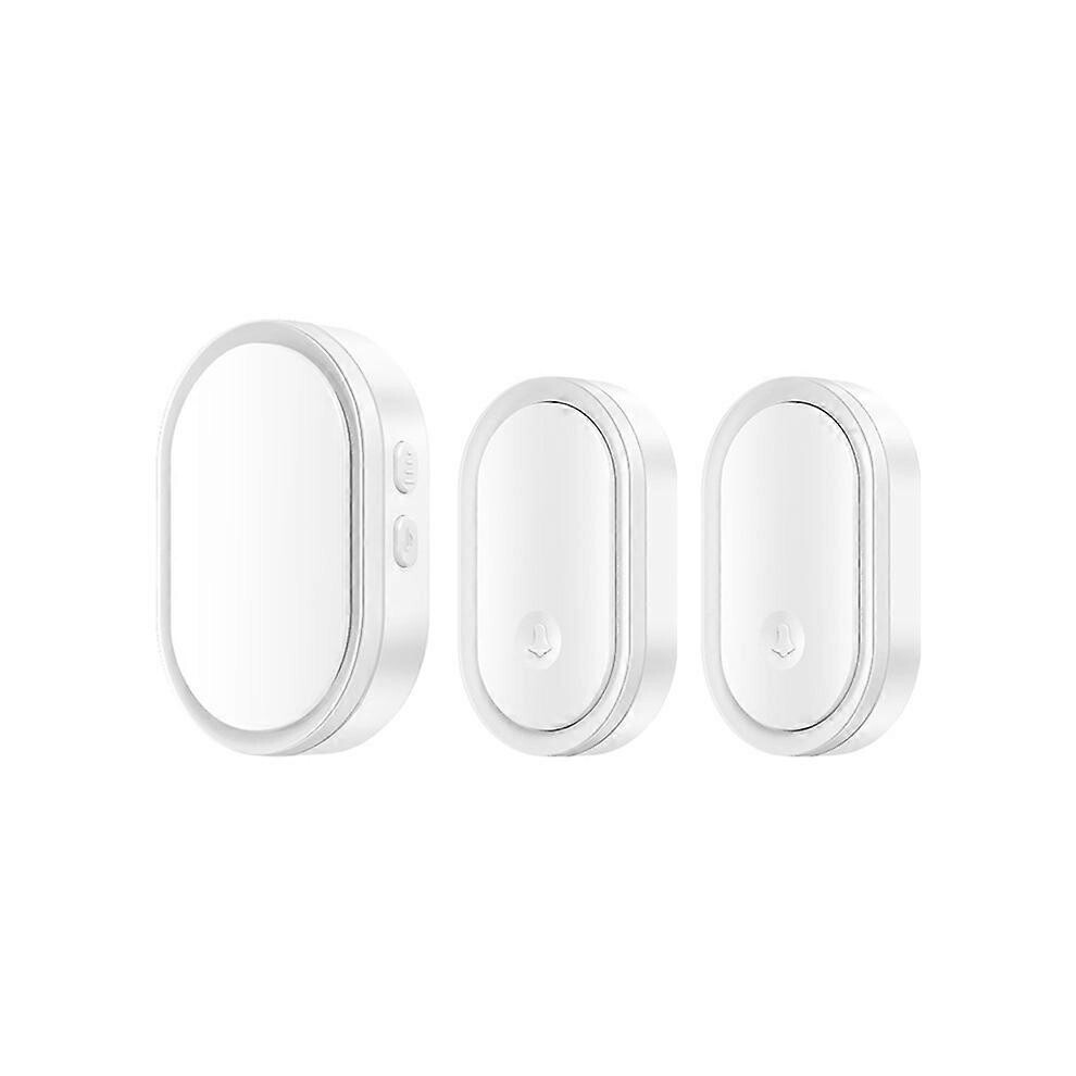 Wireless Doorbell A99 Waterproof Type 1 Receiver 2 Transmitters 300M Remote Control 36 Ringtones White 6901508023147