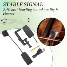 Violin Wireless Microphone Musical Instrument Microphone Stage Performance Audio Receiver and Transmitter Short Clip