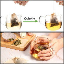 300PCS Tea Filter Bags, Disposable Paper Tea Bag with Drawstring Safe Strong Penetration Unbleached Paper for Loose Leaf Tea and Coffee