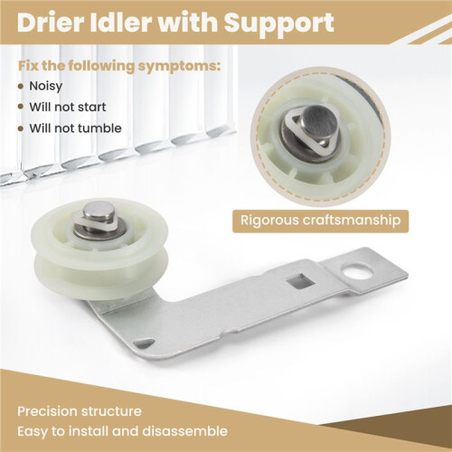 For W10837240 Dryer Idler Pulley with Bracket,Replace Part for  Dryer 1