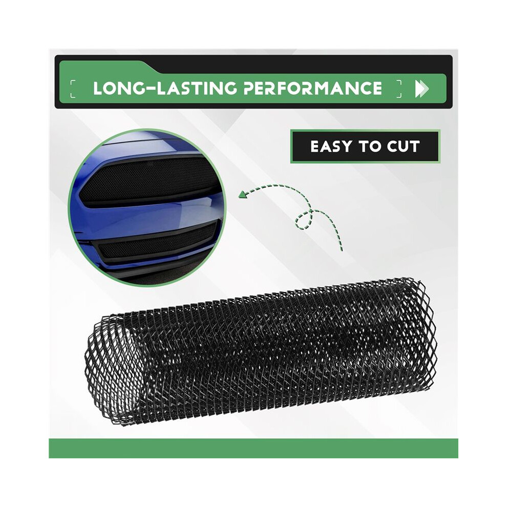 40X13 Inch Universal Car Grille Mesh Metal Car Grille Mesh Sheet Grid Rhombic Grill Mesh Hole 8X16mm 4762167138694