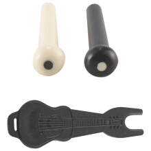 36 Pezzi per Chitarra Acustica Perni da Ponte Perni nel Bianca e Nero con 1 Pezzo di Rimozione per Estrattore di Perni un Ponte nel Chitarra