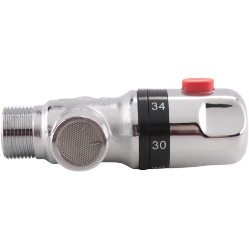 Solid Copper 3-Way Thermostatic Mixing Valve 3/4 Inch Solar Water Heater Valve Regulating Temperature Control Valve 2