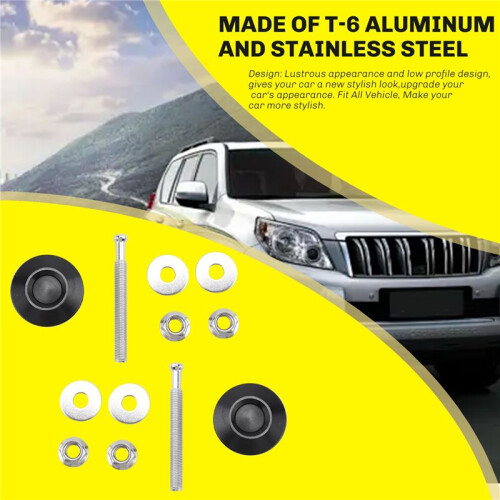 2 PCS Push Button Quick Release Hood Bonnet Pins Lock Clip Car Bumper  Kit 2