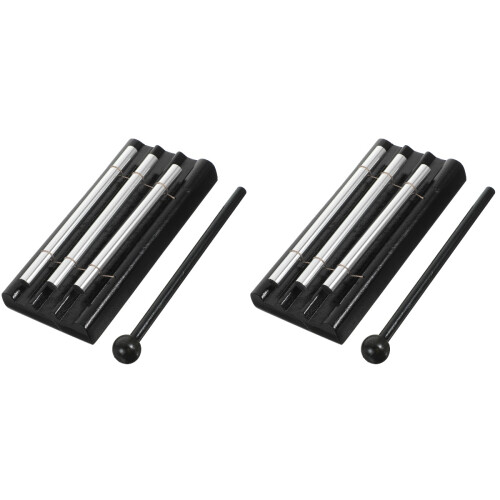 2Stk Metall Windspiel Mit Holzklöppel Schwarzes Percussion Instrument 2