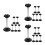 18Pcs Lightweight Walker Replacement Knobs Black Zinc Steel Hardware 4