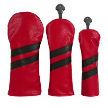 PU Club Headcover Rotatable Label 3 Size Red 242g