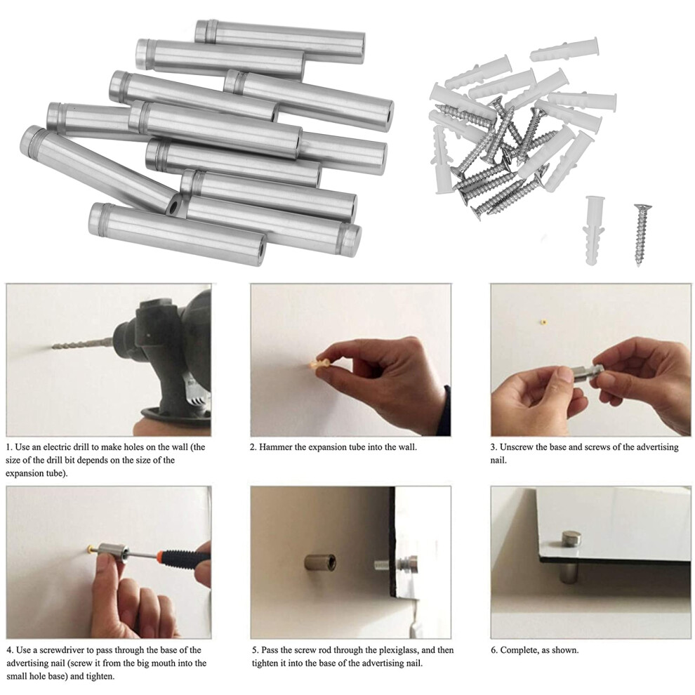 12x60mm Standoff Screws with Wall Anchors