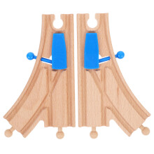 6Pièces Accessoires De Pistes En Bois Colorées Pour Jouet Train Enfant