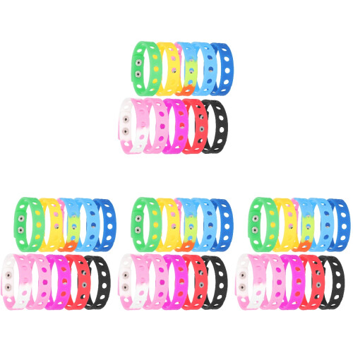 40Pcs Durable Silicone Wristbands Creative Adjustable Kids Bracelets 2