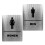 3Ensembles Plaques De Porte De Wc Métal Argenté Pour 1