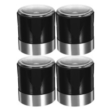 4Pcs Stainless Steel Pepper Grinder Top Caps Black Manual Spice Covers