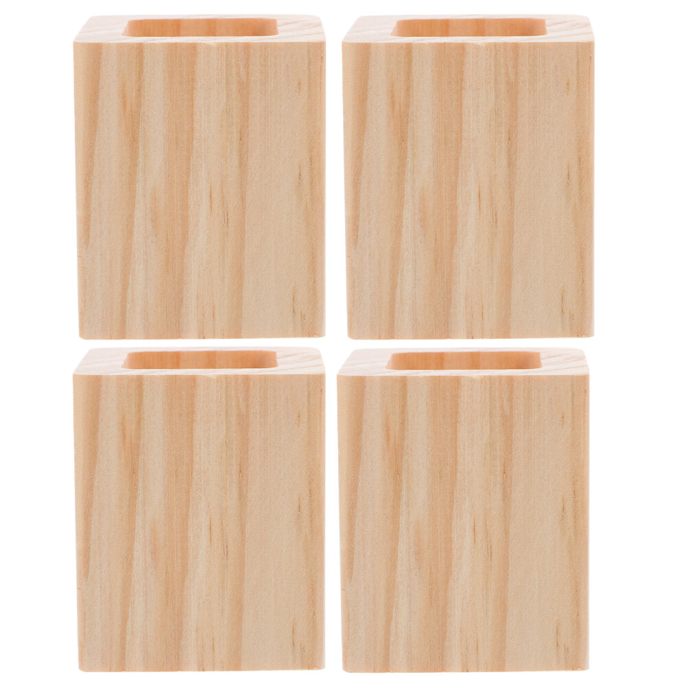 8Pcs Beige Wooden Furniture Leg Risers For Dining Table Bed Sofa Couch 332139729270