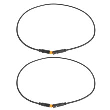2Pcs Electric Extension Cable Abs+alloy 3 Pin Male Female Cord Black