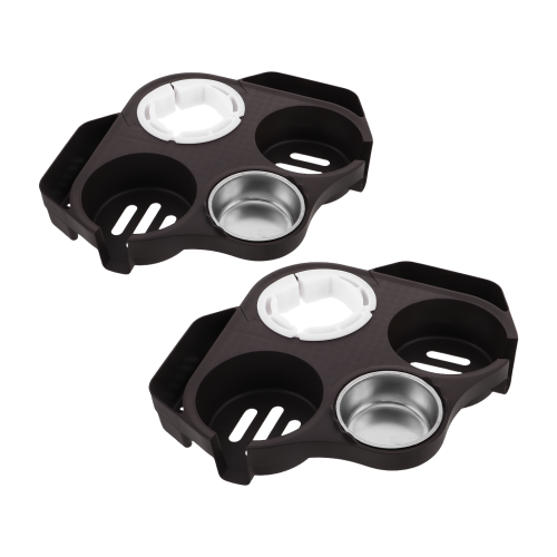 2Pack Plastic Metal Mahjong Table Cup Stand with Ashtray Caddy Brown