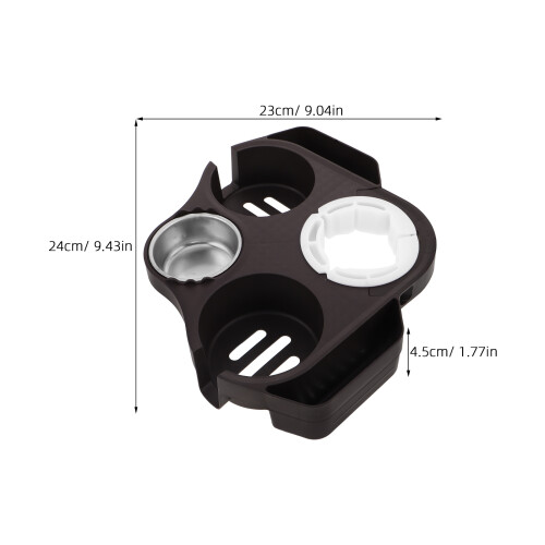 2Pack Plastic Metal Mahjong Table Cup Stand with Ashtray Caddy Brown 2