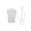 100Set Clear Party Dessert Cups with Square Design and Lids 2