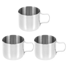 3Pcs Stainless Steel Milk Frothing Pitchers Silver Mini Espresso Jugs