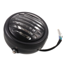 Retro Style Motorcycle Headlamp Black Aluminum Off Road Lighting