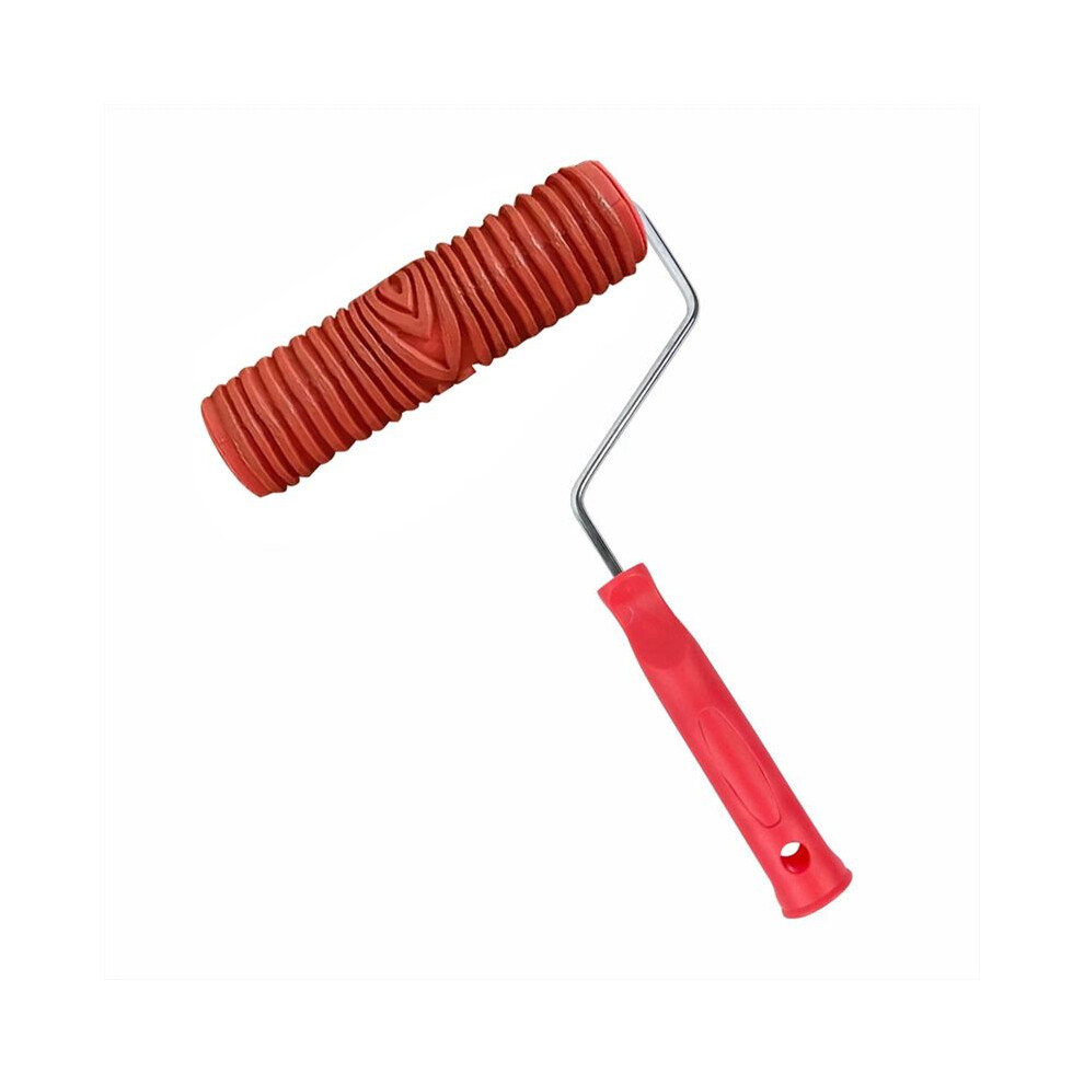 Rubber Imitation Wood Grain Pattern Paint Roller Diy Paint Texture Pigment Printing Wall Painting Roller With Handle 6032760087285