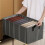 Beige Stripes Folding Metal Frame Clothes Storage Box Large Capacity Pants Storage Box 3