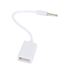3.5mm Male AUX Audio Plug Jack To USB 2.0 Female Converter Cable Cord Car MP3