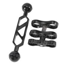 Aluminum Alloy Scuba Diving Light Torch Dual Joint Arm And 1 Set Butterfly Clip Clamp Mount For Underwater Photography Camera