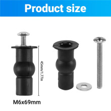 Toilet TOP FIX Hinge Hole Fixings Well Nut Screw Rubber Back to Wall Pair
