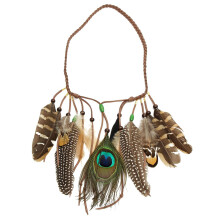 Indian Hippie Feather Stirnband Quasten Bund Kopfschmuck KostüM Karneval