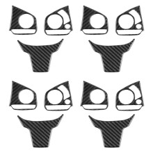 12Pcs Voiture en Fibre de Carbone Volant Bouton Interrupteur Couvercle Couvercle Garniture DéCoration pour 2016 - 2019