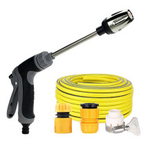 High Pressure Car Wash Water Gun, Metal Extension Rod, Rubber Coated Handle, Ideal for Home & Garden Irrigation