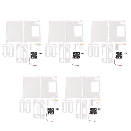 5X for Jetson  B01 A02 2GB Acrylic Case Development Board Universal Protective Shell with Cooling Fan