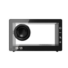 Portable Retro Speaker Clock Wireless HiFi Transparent Soundbar with RGB Light TF Card Audio Music Player B E