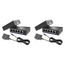 2X 5 Port Gigabit Industrial 1000Mbps Network Ethernet Home Splitter Network Distributor US Plug