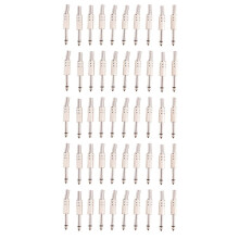 6.35mm Mono Amplifier Plug 1/4Inch Male Mono Monaural Jack Audio Cable Connector Plug Microphone Audio Connectors 50Pcs
