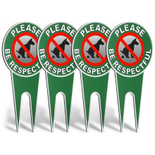 4 StüCk No Poop Dog Schilder Please Be Respectful No Pooping Dog Rasenschilder No Dog Poop Yard Schilder