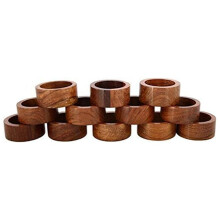 12 StüCk Handgefertigte Serviettenringe Aus Holz für Hochzeiten,Partys,Abendessen oder Den TäGlichen Gebrauch,Dekoration,Serviettenringe für