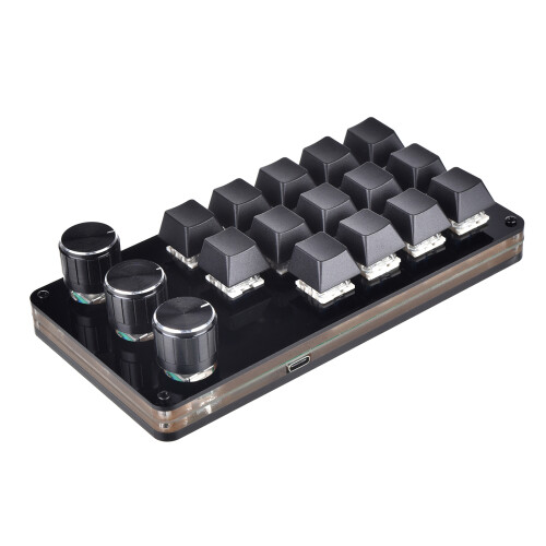 Macro Mechanical Keyboard 14 Keys Mini Keyboard with 3 Knob