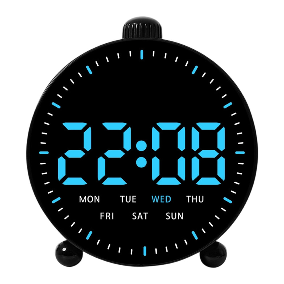 Durability Plastic Led Alarm Clock Quiet-Black Shell Lig Blue 7709000591633