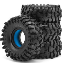 4 Stück 118-mm-Radreifen mit EVA-Zweistufen-Schaumstoffeinlage für 1/10 RC Crawler Truck-Radreifen für Axial SCX10 WRAITH Blau