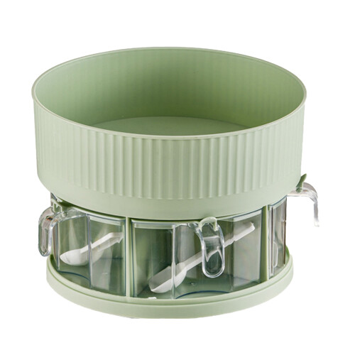 2-Tier Green Spice Turntable, 23x18 cm, 360 2