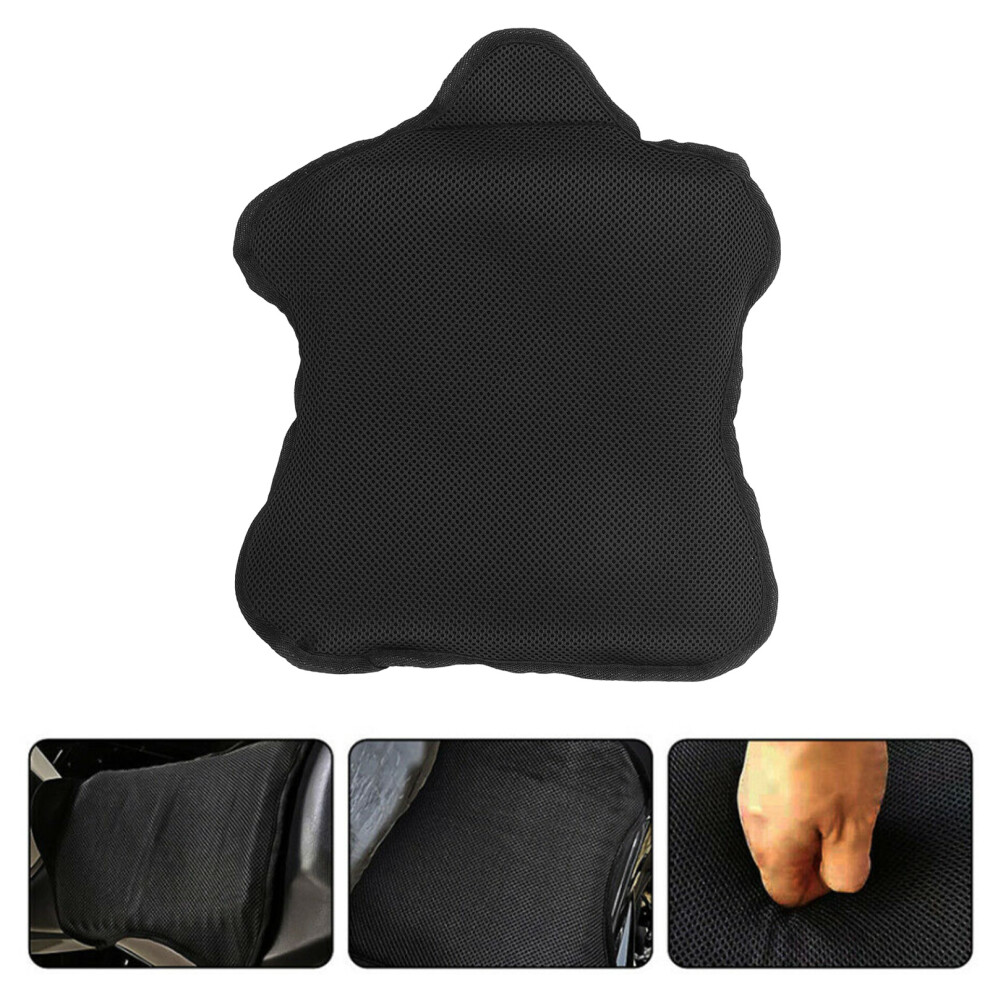 Motorcycle Gel Seat Cushion Mesh Cover Shock Absorption 38X31cm Black 9421390336561