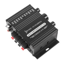 Car Audio Power Amplifier Dual Channel, 12V Stereo Mini Aluminum Guard