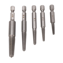 Set di 5 pezzi di estrattori di viti in acciaio al carbonio, diametro 1/4 di pollice, esagonali 7,5 mm, 5 mm, 4 mm, 3,5 mm, 3 mm