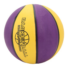 Basketball in gomma gialla e viola per bambini e ragazzi, misura 3, 7,1 pollici