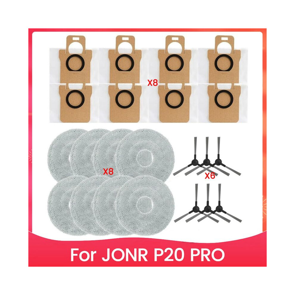 For Jonr P20 Pro Robot Vacuum Cleaner Side Brush Mop Cloth Dust Bag Replacement Parts 6032356007802