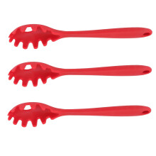 3 Stück Silikon-Spaghetti-Löffel-Set All-in-One Küchenutensilien Rot