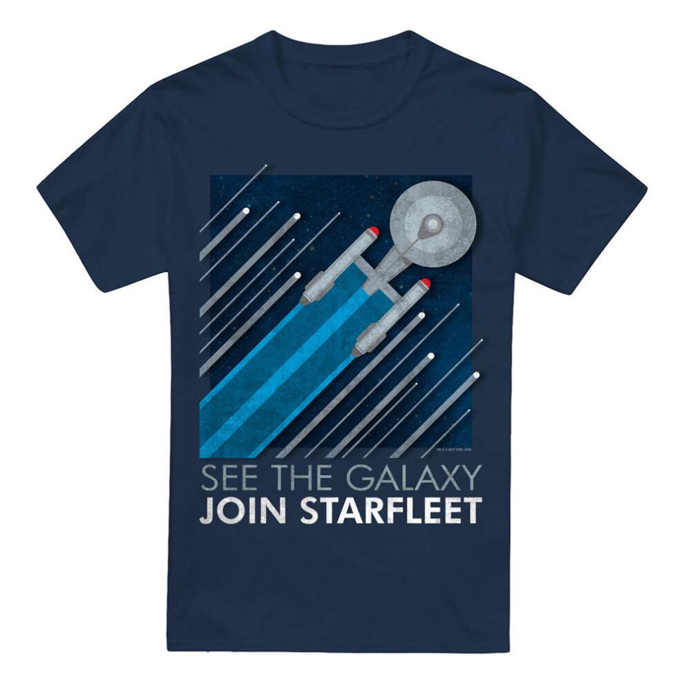 Star Trek (5Xl, Navy) Mens Starfleet Recruitment Poster T-Shirt Blue,Multicoloured