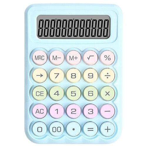 Mechanical Keypad Calculator Student Calculator for-Blue